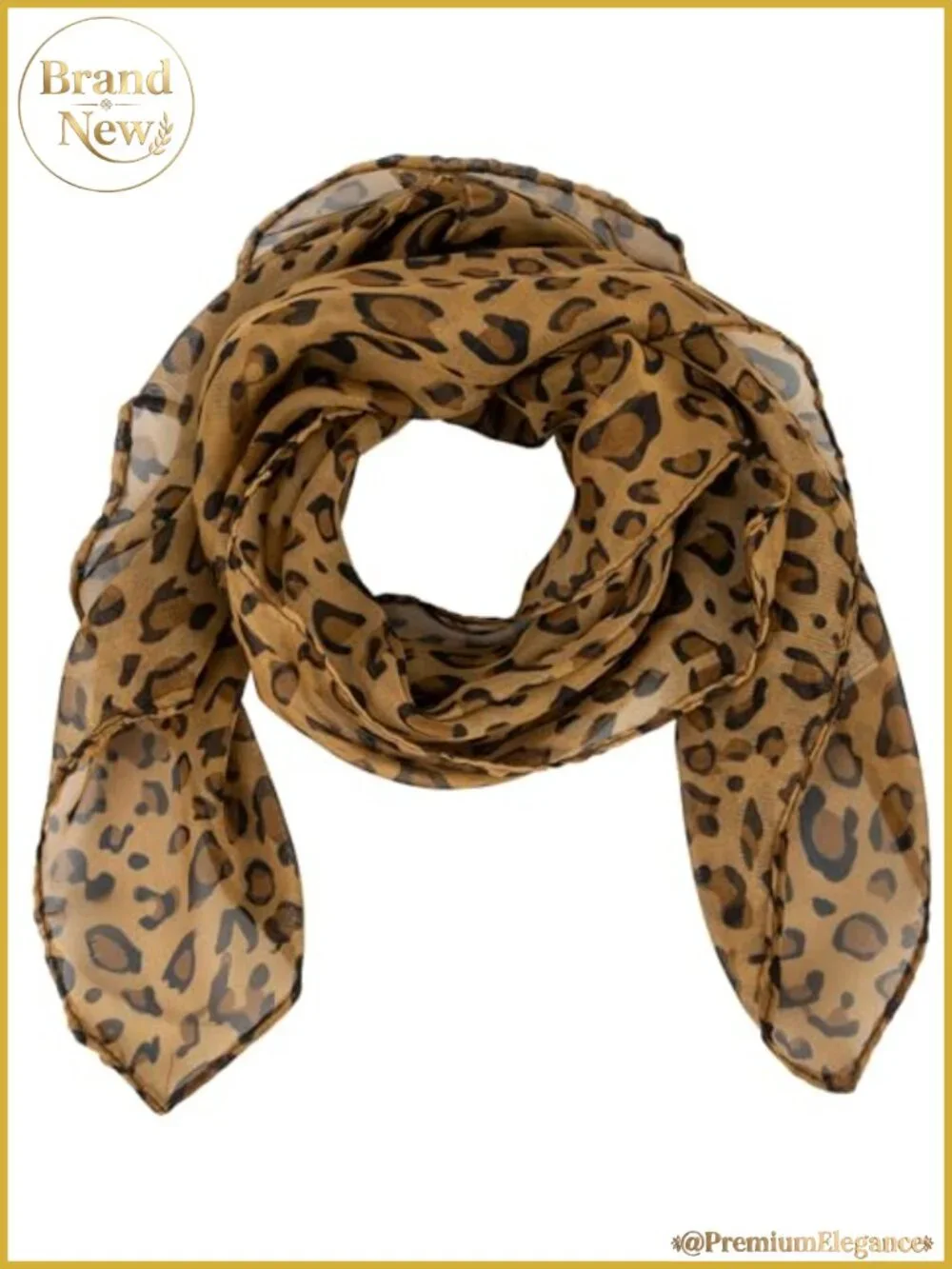 Lightweight Leopard Print Chiffon Square Scarf 25.6
